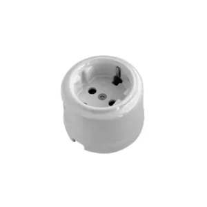 Base enchufe porcelana estilo vintage blanco, cómpralo en cableyrack.com tu tienda de electricidad en Madrid