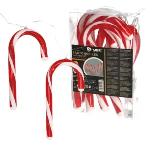 Luces de bastones de caramelo LED de 1,2 m con guirnalda de bastón de caramelo GSC, luz blanca cálida. cómpralas en cableyrack.com tu tienda de iluminación en Madrid